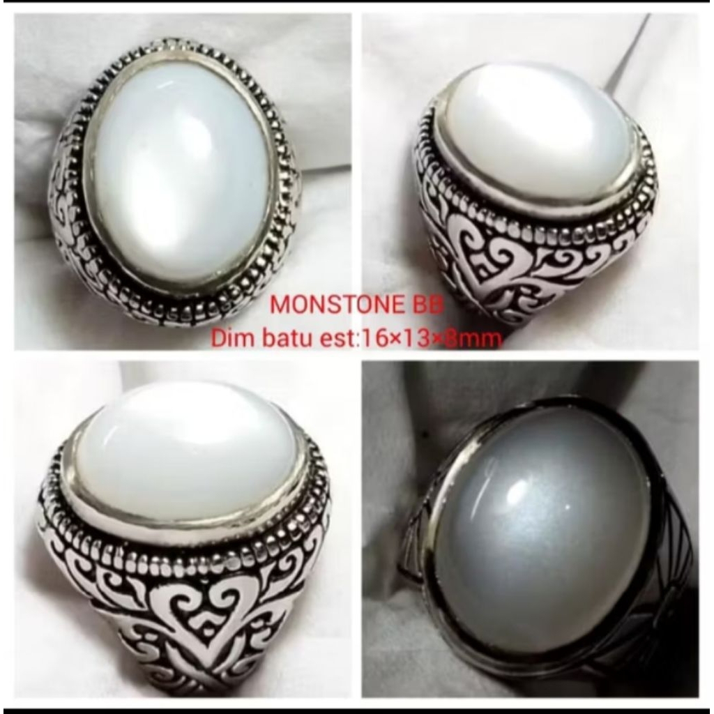 CINCIN BATU MONSTONE BIDURI BULAN AIR BERAS KLEP TAJAM NATURAL