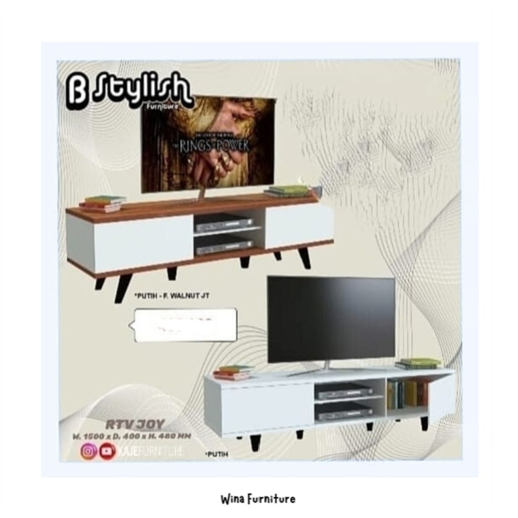 Meja tv / Meja tv modern / Meja tv rakit sederhana / Meja tv putih / Rak tv laci