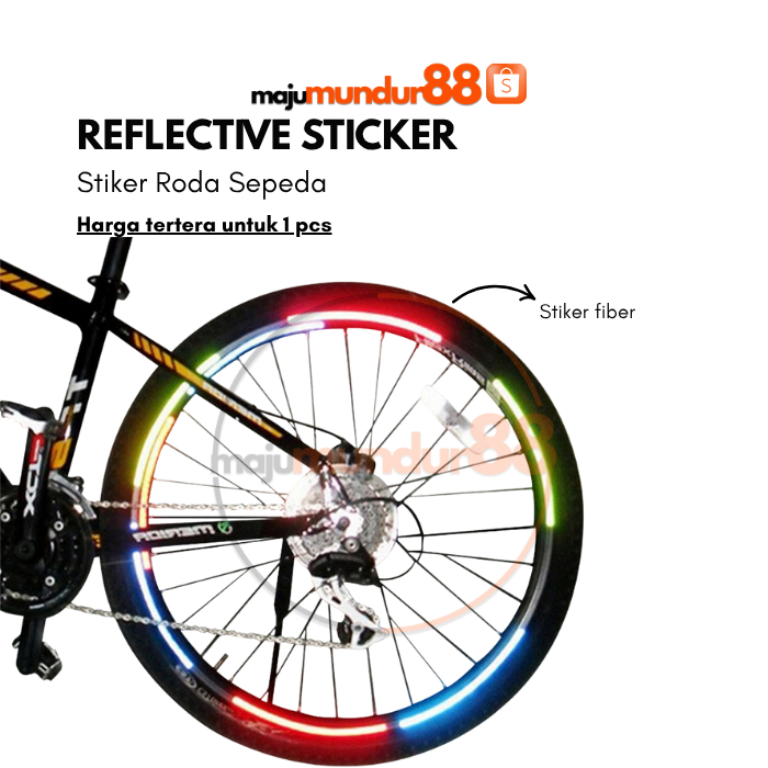 Stiker Roda Sepeda Reflective 8 Strip Stiker List Ban Sepeda