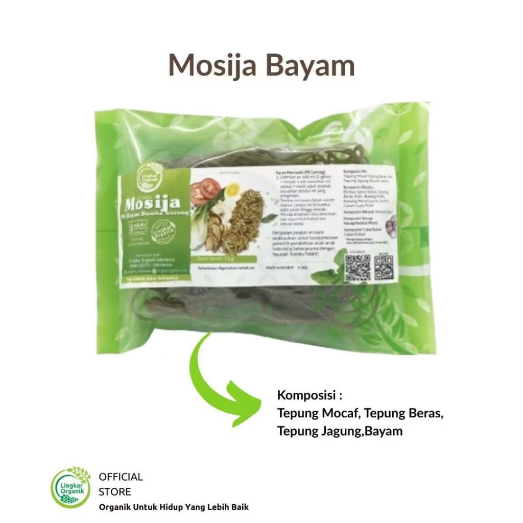 

Mie mosija goreng gluten free rasa Tempe dan bayam