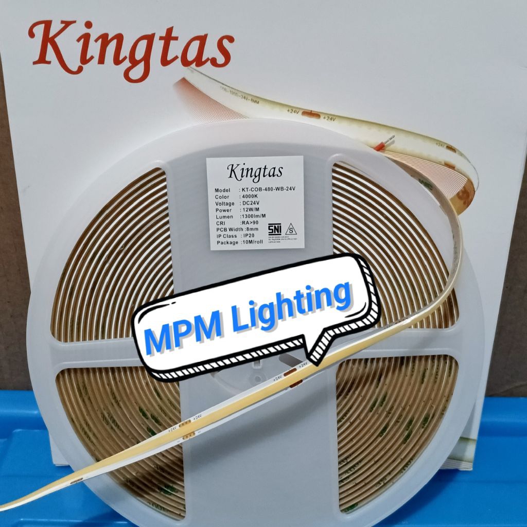 KINGTAS LED Strip COB 24V 480LED 12W Indoor 10M/ Strip Light Kingtas COB 24V 480P 12w/M CRY90 10M