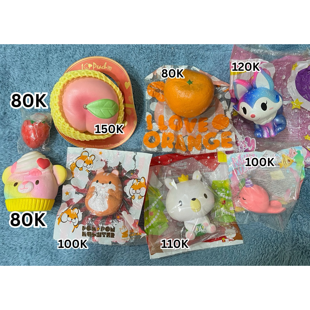 FLASH SALE IBLOOM SQUISHY RARE SNOWY PEACH ORANGE MILLIE FOX STRAWBERRY HAMSTER CUPCAKE