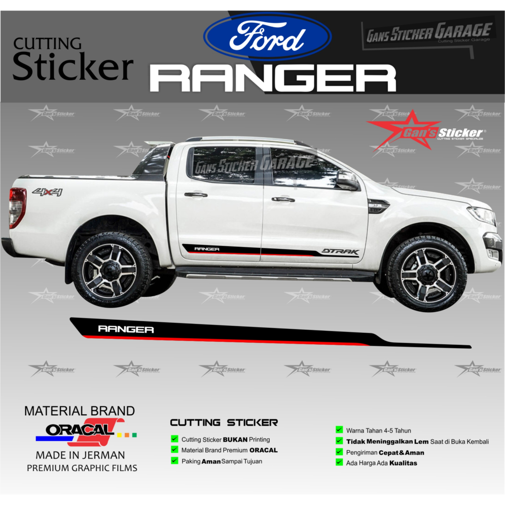 Ford Ranger Cuting sticker Pintu Variasi aksesoris