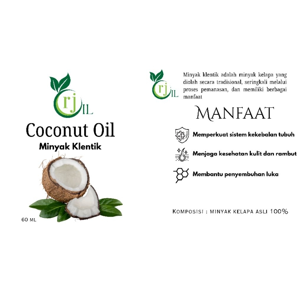 

Minyak klentik RJ Oil murni 100% Tanpa campuran 60 mil