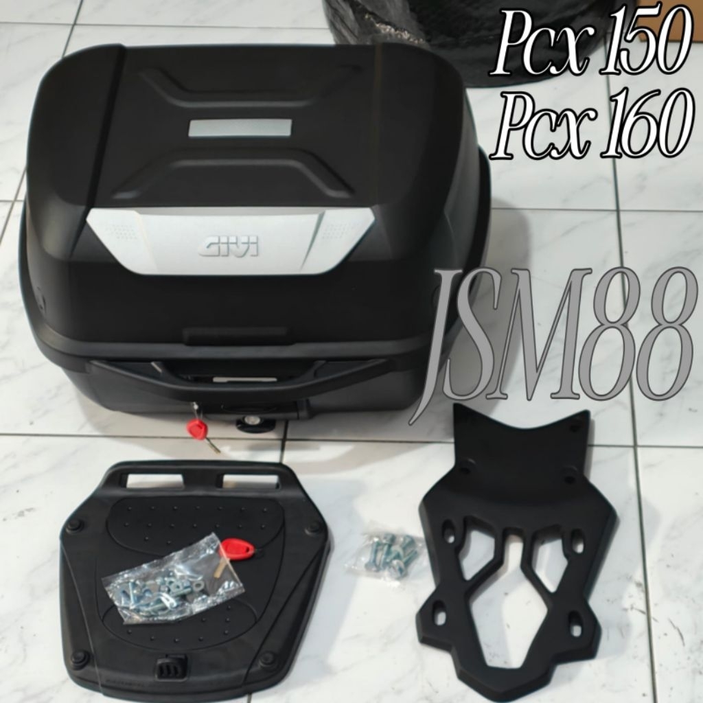 Paketan Box Givi E43 Ntl Plus Bracket Breket Box Pcx 150 & Pcx 160 / Box Givi E43 Plus Dudukan Box p