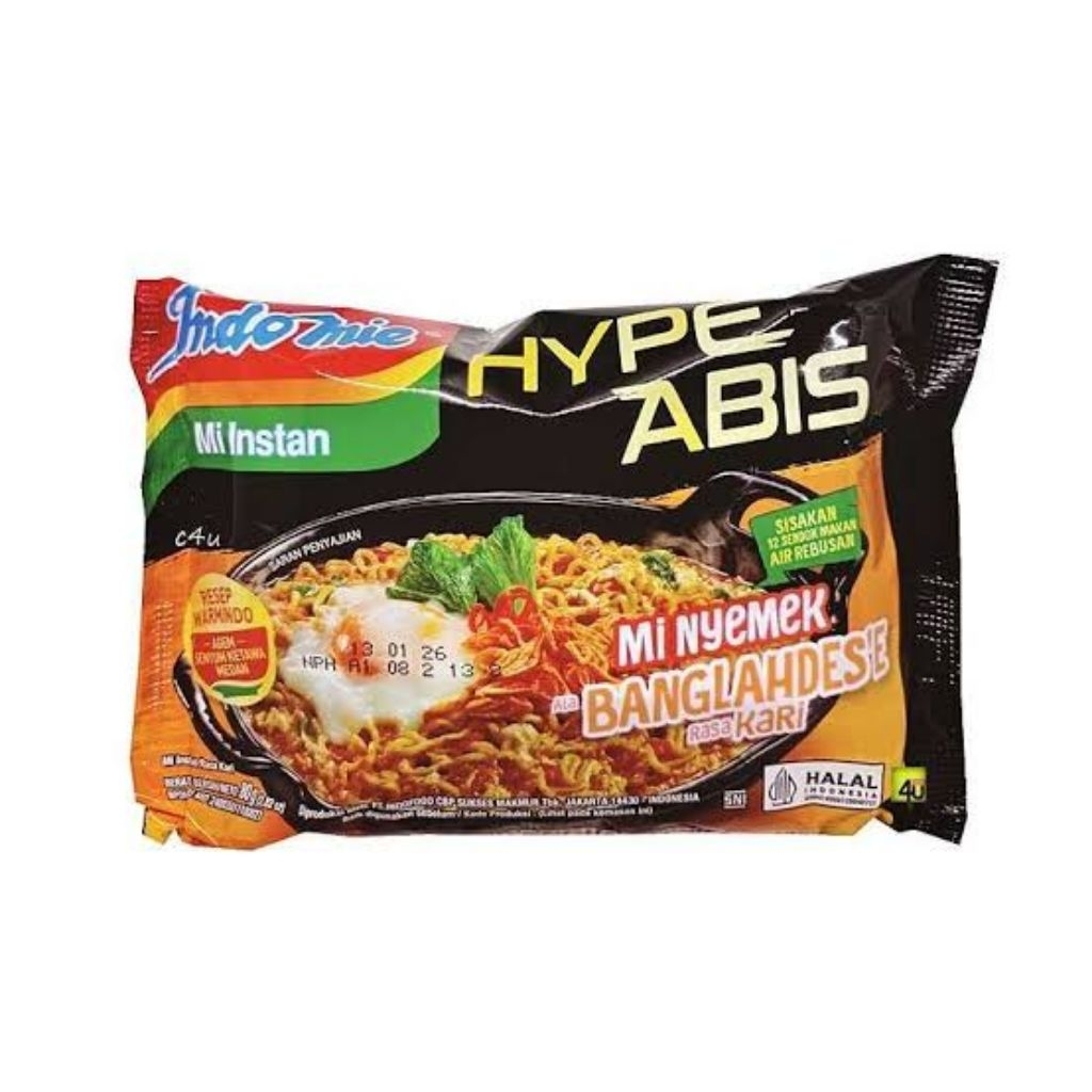 

INDOMIE HYPE ABIS MIE NYEMEK BANGLADESH RASA KARI NETTO 80 GR muraah
