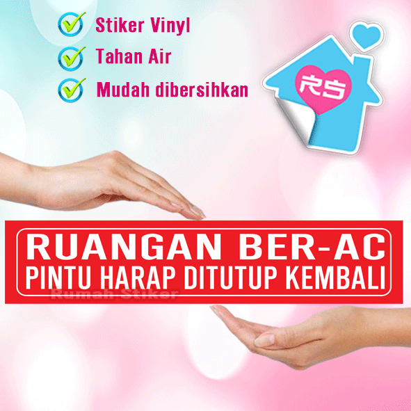 

Stiker Ruangan Ber AC pintu harap tutup kembali