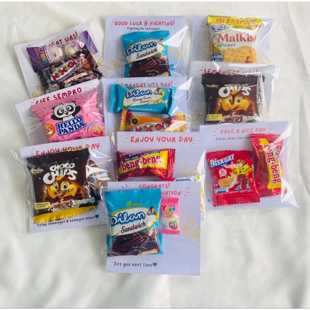 

MGS 3~ MINI GIFT SNACK UK 12x12 cm I GIFT I MINI GIFT I BISA CUSTOM TULISAN I GIFT LUCU