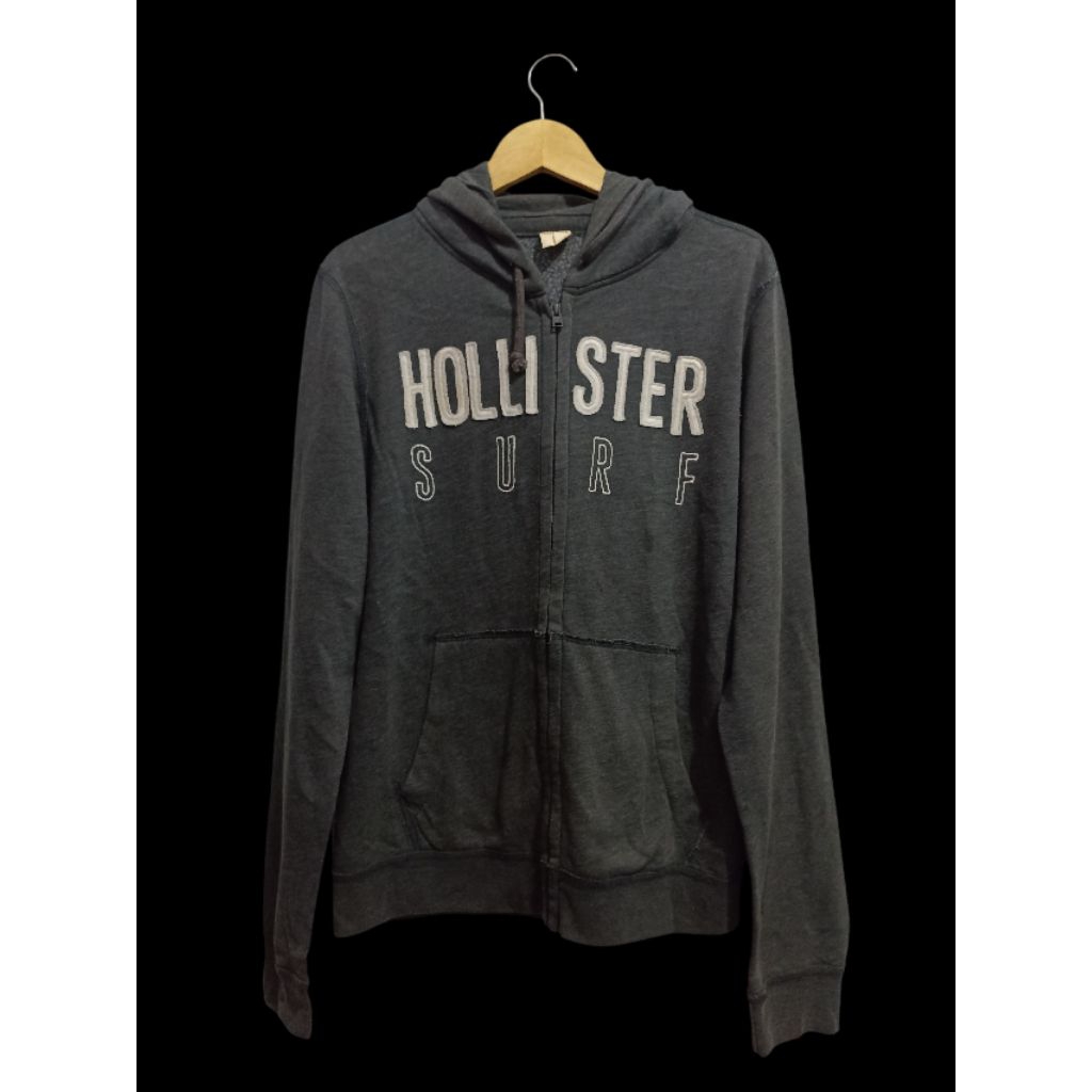 preloved hoodie zipper hollister abu tua size XL