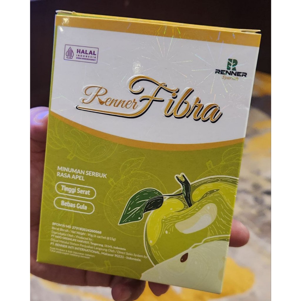 

Renner Fibra Minuman Serbuk Rasa Apel | Tinggi Serat & Bebas Gula 1 box isi 5 PCS Original
