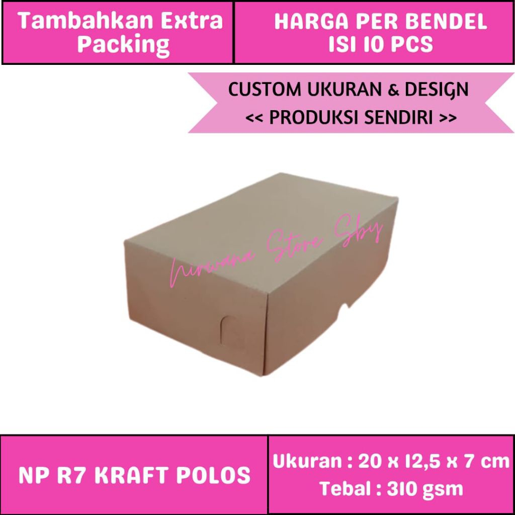 

Dus Nasi R7 Kraft Polos | 20x12,5x7 cm | Box Nasi / Kotak Nasi / Dus Kue