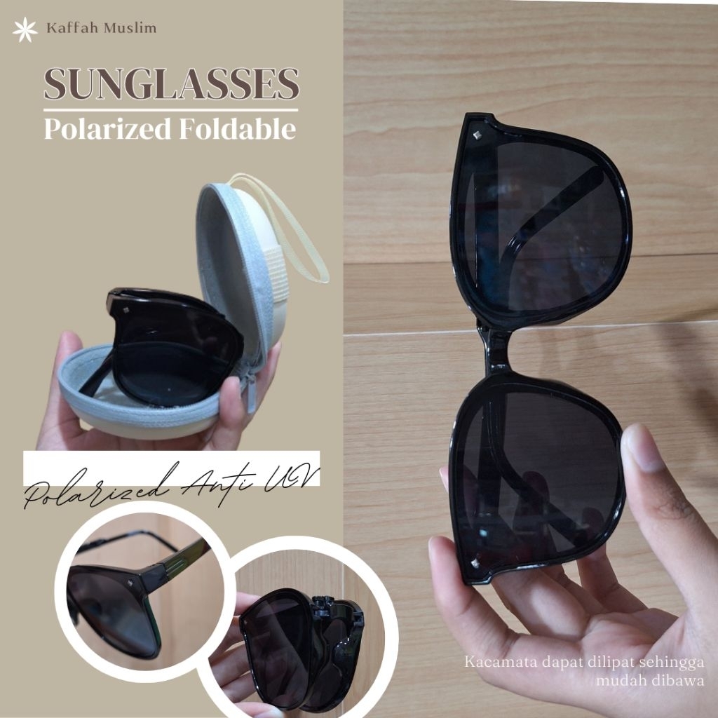 Kacamata Sunglasses Lipat Anti Uv Anti Silau Free Box Kacamata