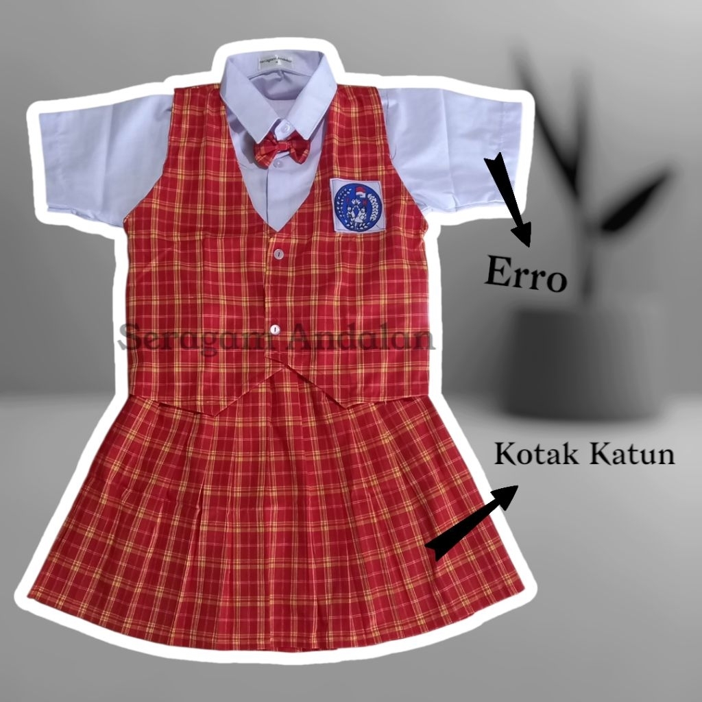 SERAGAM SEKOLAH TK/PAUD KOTAK MERAH