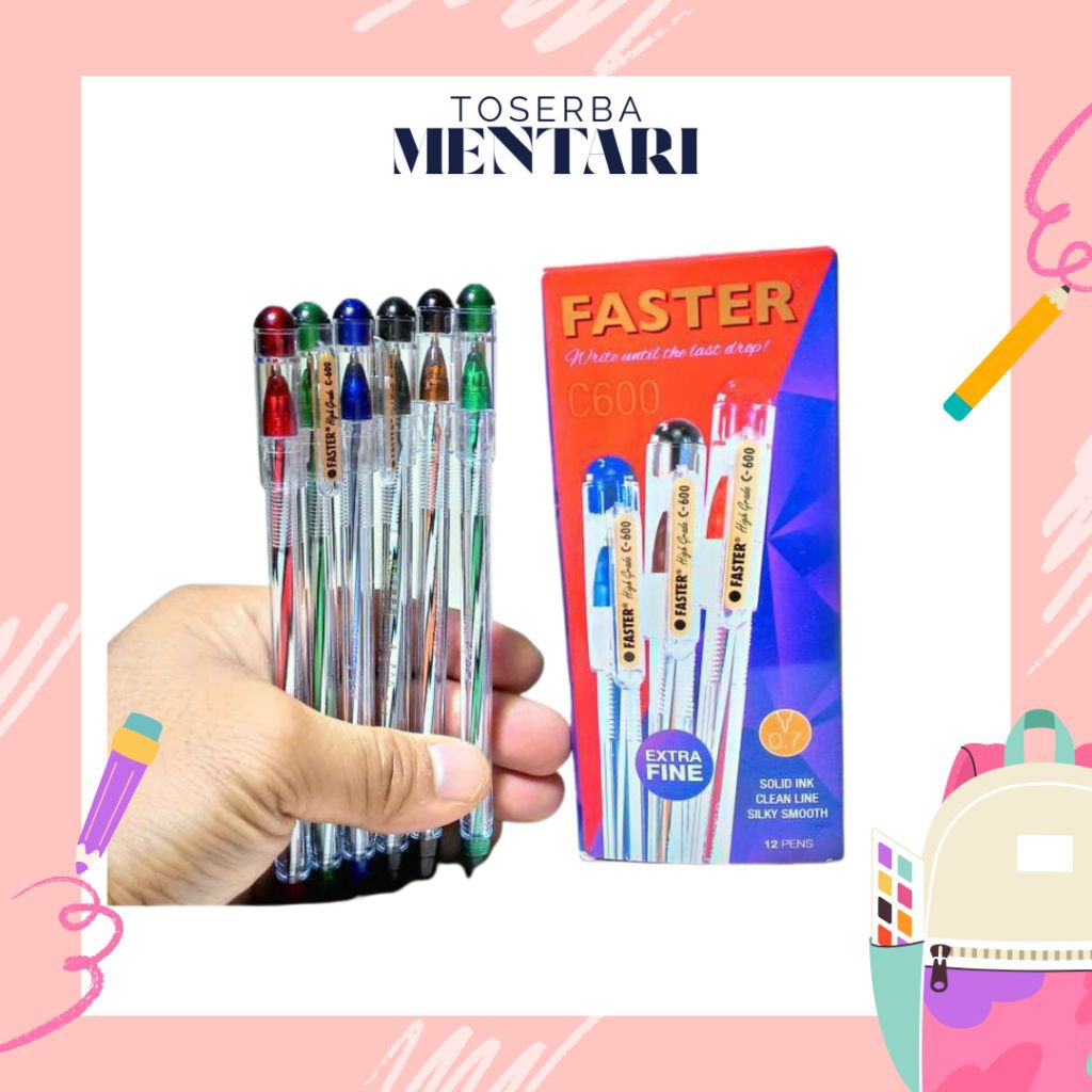 

PULPEN FASTER C600 1 PAK (12 PCS) BLACK INK 0,7MM