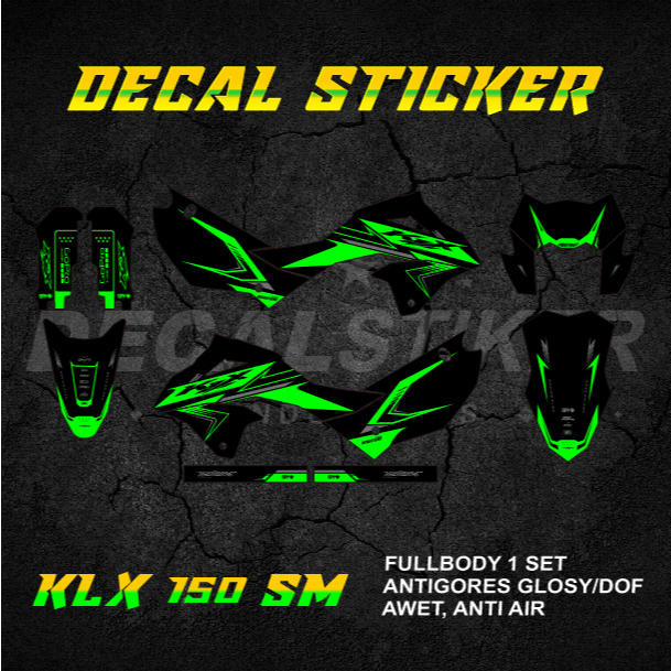 DECAL STIKER KLX 150 SM (002) DEKAL STICKER KLX SE S FULLBODY 2023 2024 2025 MERAH JINGGA OREN ORANY