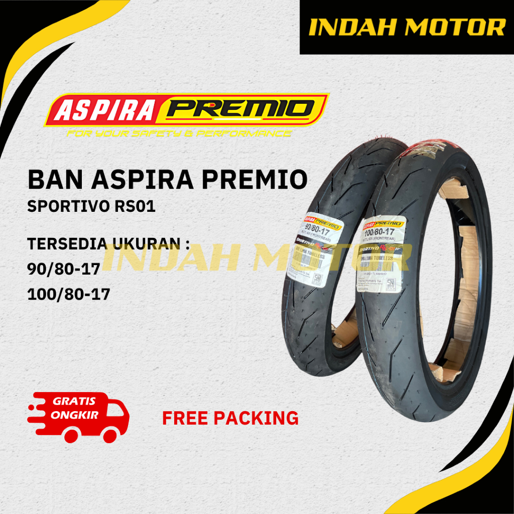 Ban Aspira Premio Sportivo RS01 | 90/80-17 | 100/80-17 | Ban Motor | Soft Compound