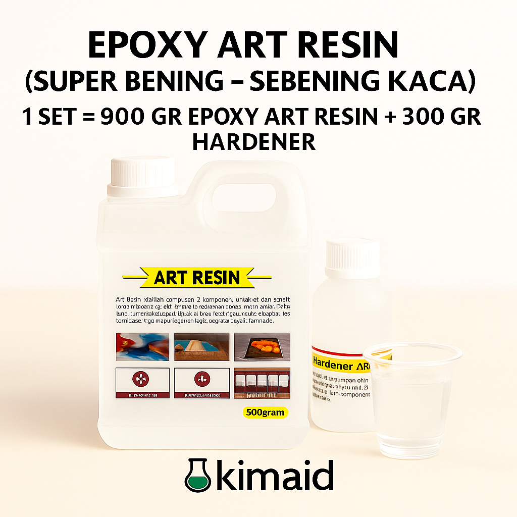 Epoxy Resin Bening - 1.2 Kg - Art Resin - Lycal 1011 - Resin Meja Kayu - Resin Sticker Timbul