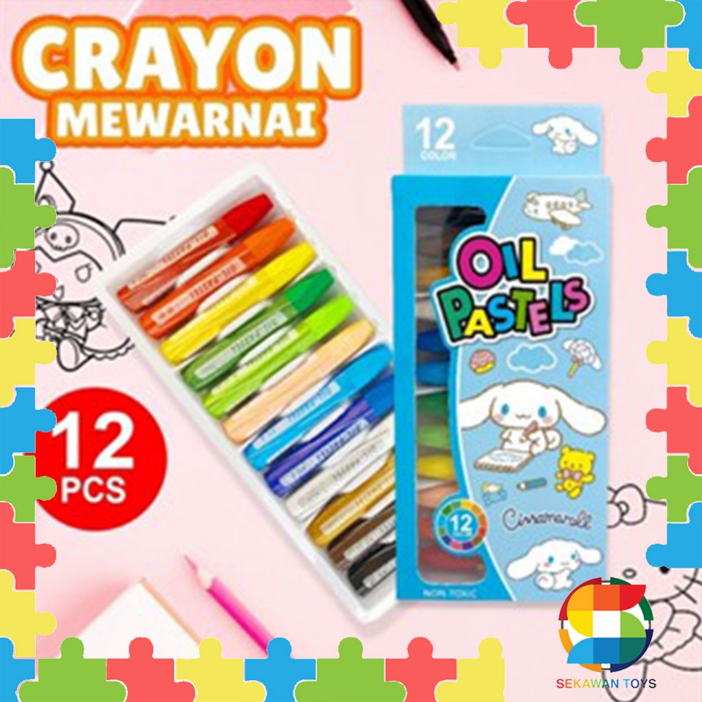 

Crayon Anak Mewarnai Isi 12PCS/Krayon Anak Oils Pastels Karakter Sanri 6609