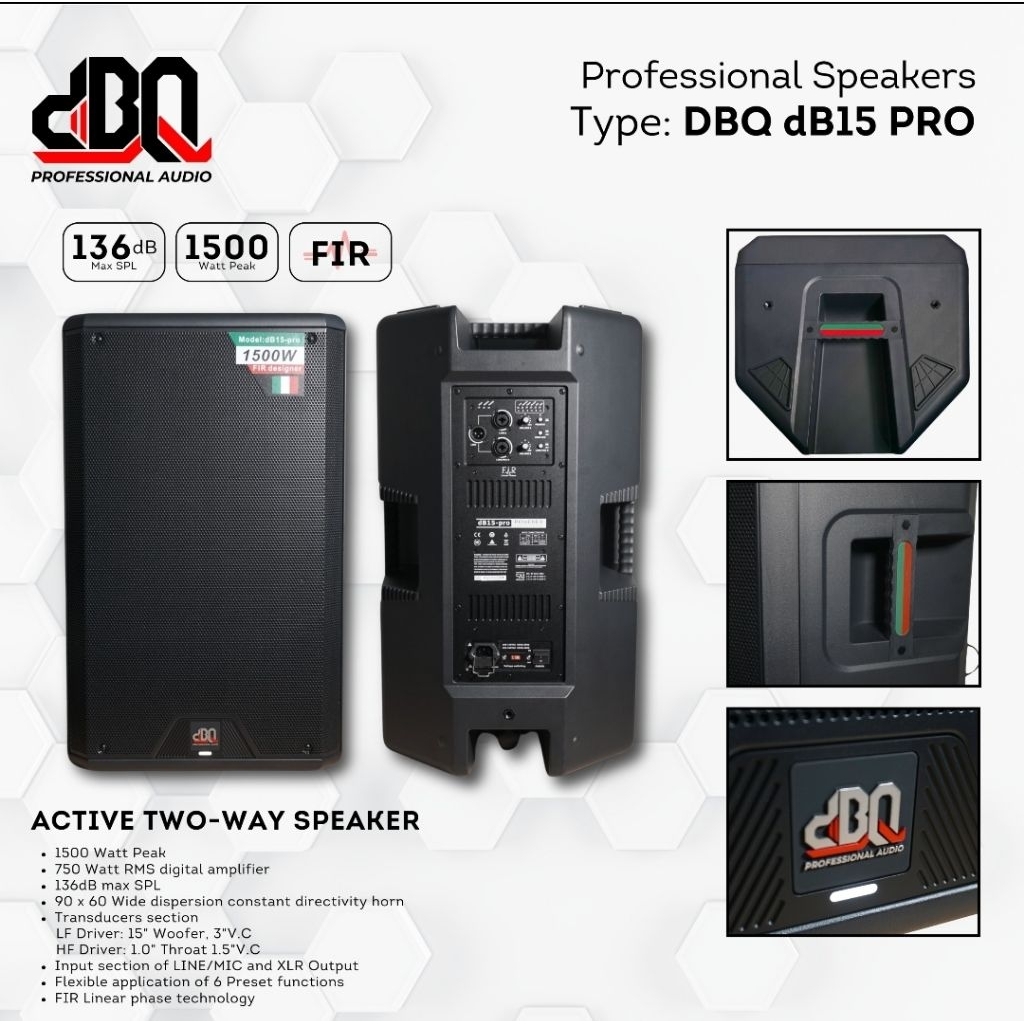 SPEAKER AKTIF 2 WAY / SPEAKER DBQ DB 15PRO / SPEAKER AKTIF / 1SET / 2PCS