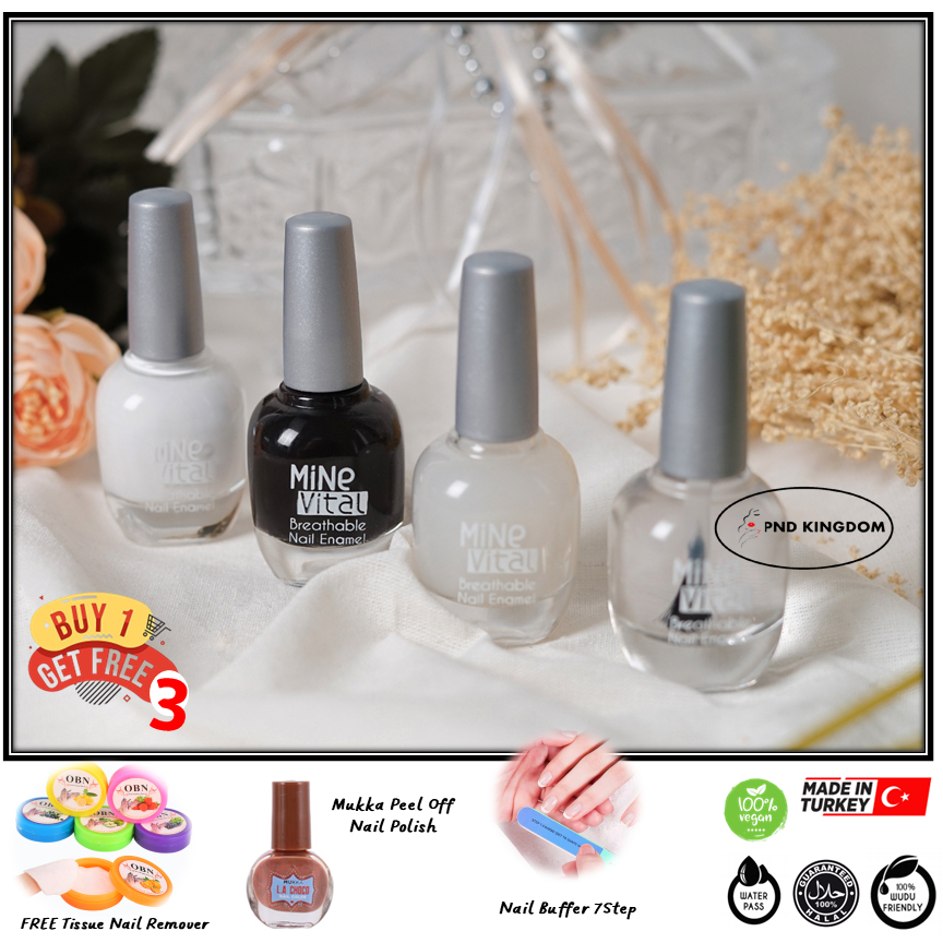 [ Kutek Bening ] ORIGINAL Kutek Halal Sah Sholat Wudu Friendly MINEVITAL Breathable Nail Polish
