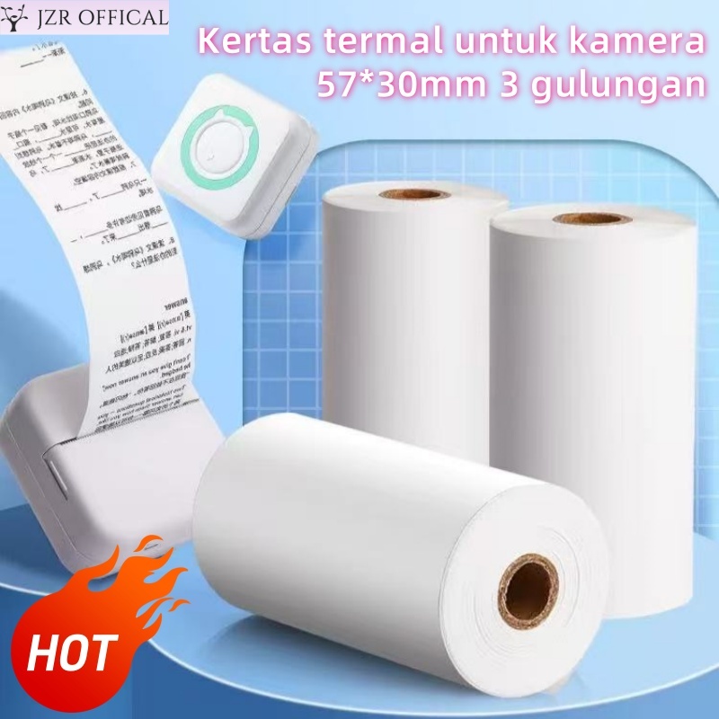 

JZR Kertas termal untuk kamera 57*30mm 3 gulungan/gulungan isi ulang - untuk D004