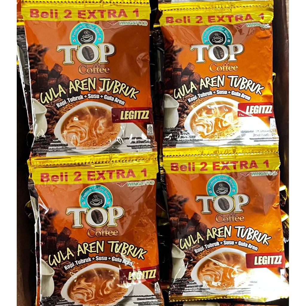 

TOP Coffee Gula Aren 3in1 Tubruk Legitzz 1 Renteng isi 15 Sachet