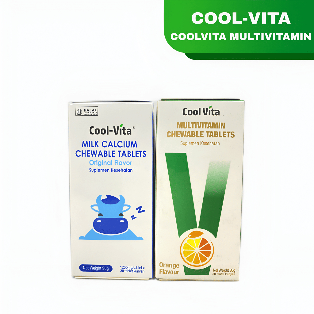COOLVITA MILK CALCIUM CHEWABLE TABLETS RASA SUSU NEW ZEALAND KALSIUM SUPLEMEN PENINGGI BADAN SUPLEME