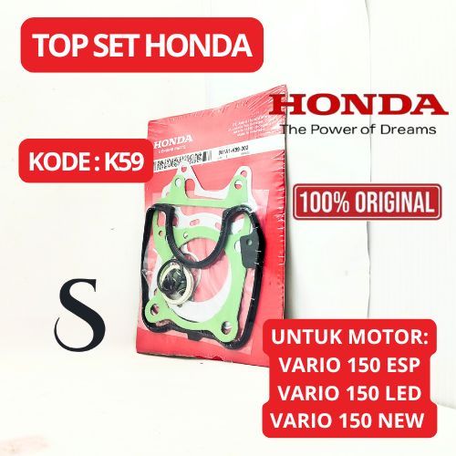 PAKING TOP SET KODE K59 ORIGINAL ASLI HONDA VARIO 150ESP, VARIO 150 LED, VARIO 150NEW GASKET,FULLSET