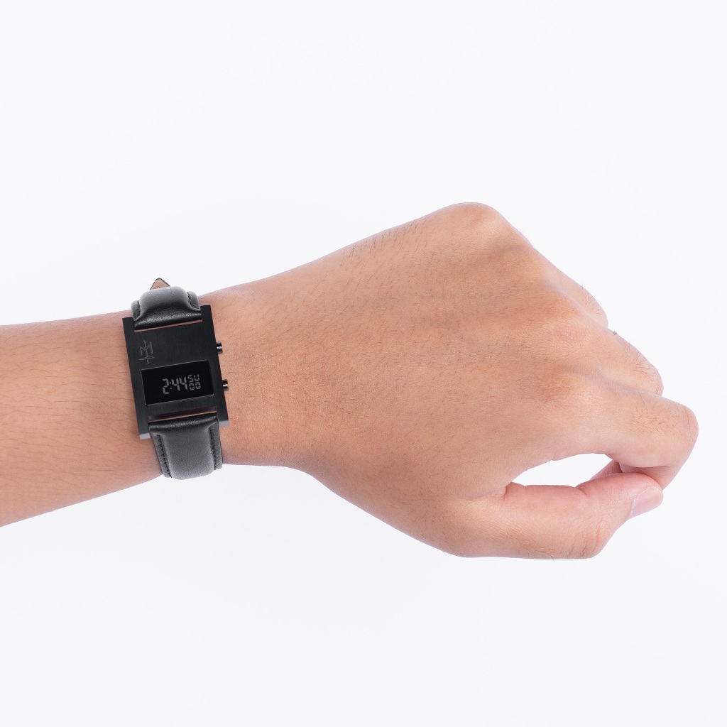 VESSEL13 BG MATERNAL DISASTER JAM TANGAN DIGITAL WATCH STAINLESS WITH LEATHER STRAP ORIGINAL