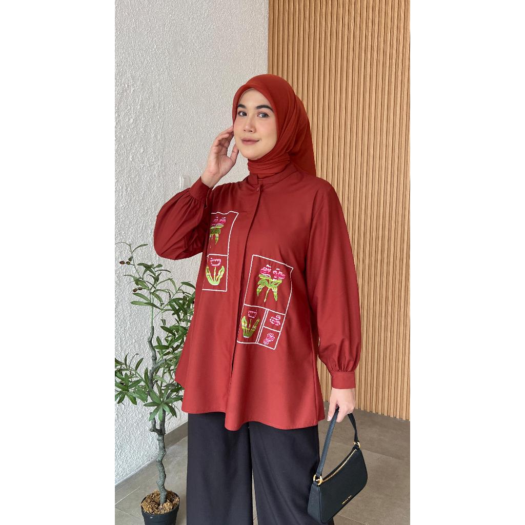 WARNA FASHION/ ATASAN / TOYOBO BORDIR / BAJU WANITA MUSLIM/GROSIR TANAH ABANG