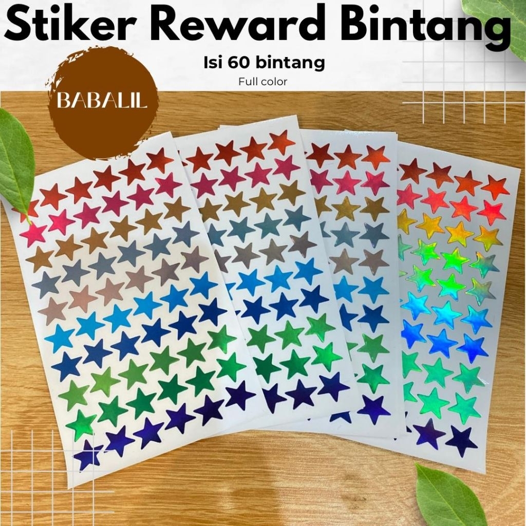 

Stiker Reward Bintang & Dot Label Bulat Anak / sticker motivasi anak star