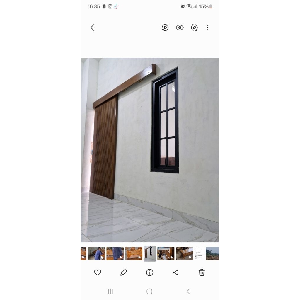 Pintu Utama Single Minimalis Kayu jati