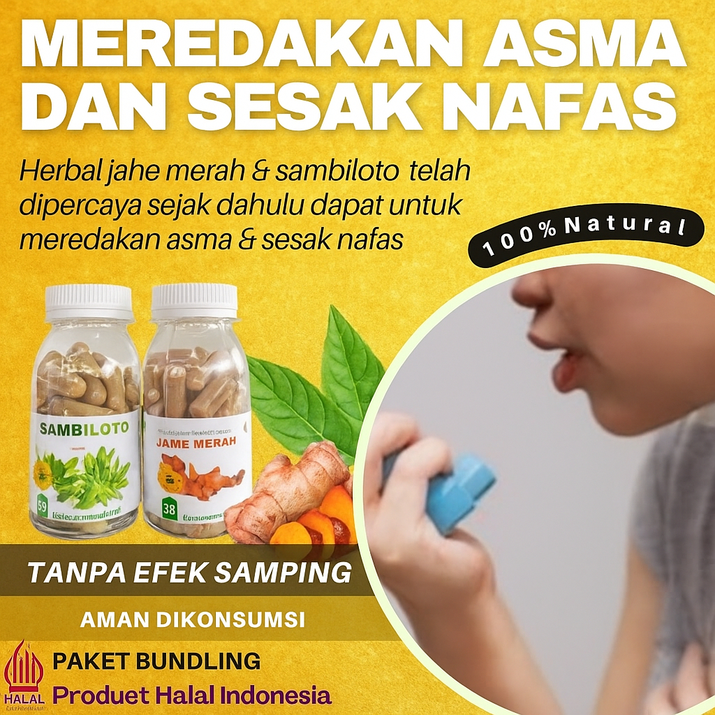 

obat asma flu herbal jahe merah diabetes gula darah sambiloto kapsul