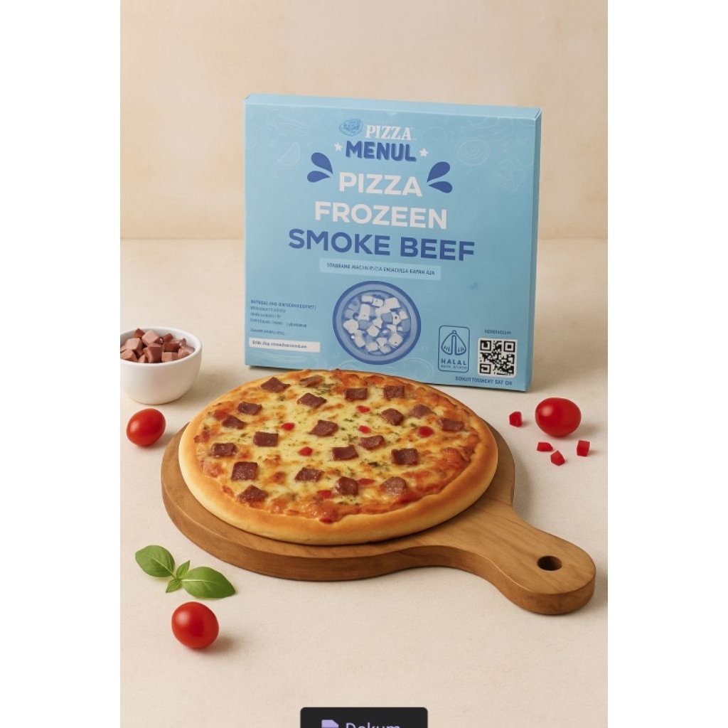 

pizza frozen smoke beef menul mozarella pengiriman instan