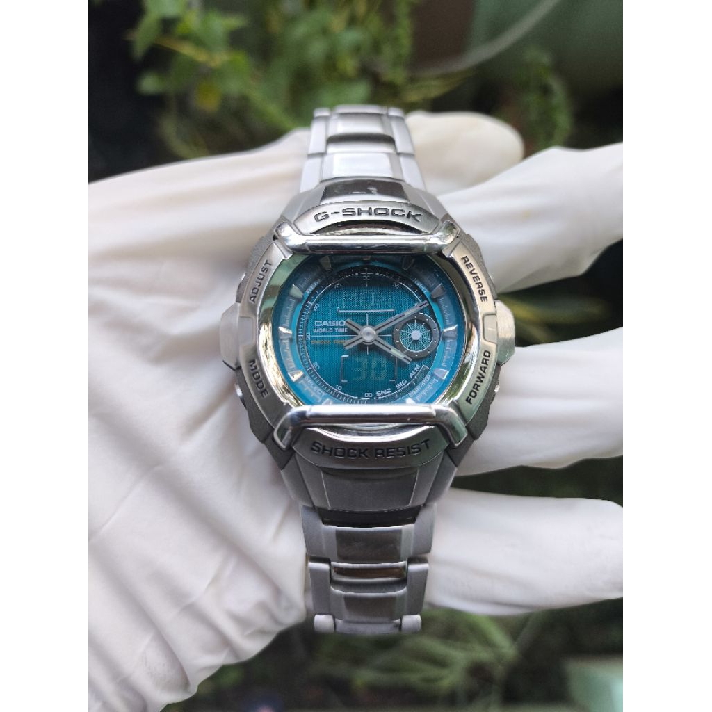 (Harga Net) Jam Tangan Casio G-Shock G-520D All Original BNB Metal Anti Getas LCD Warna Biru Bawaan 