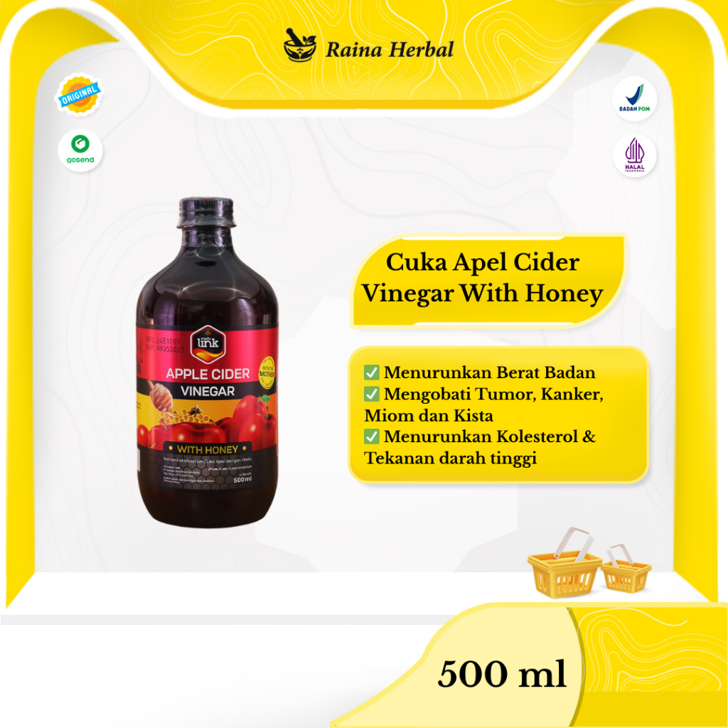 

Cuka Apel Organik Apple Cider Vinegar With Honey Premium 500ml