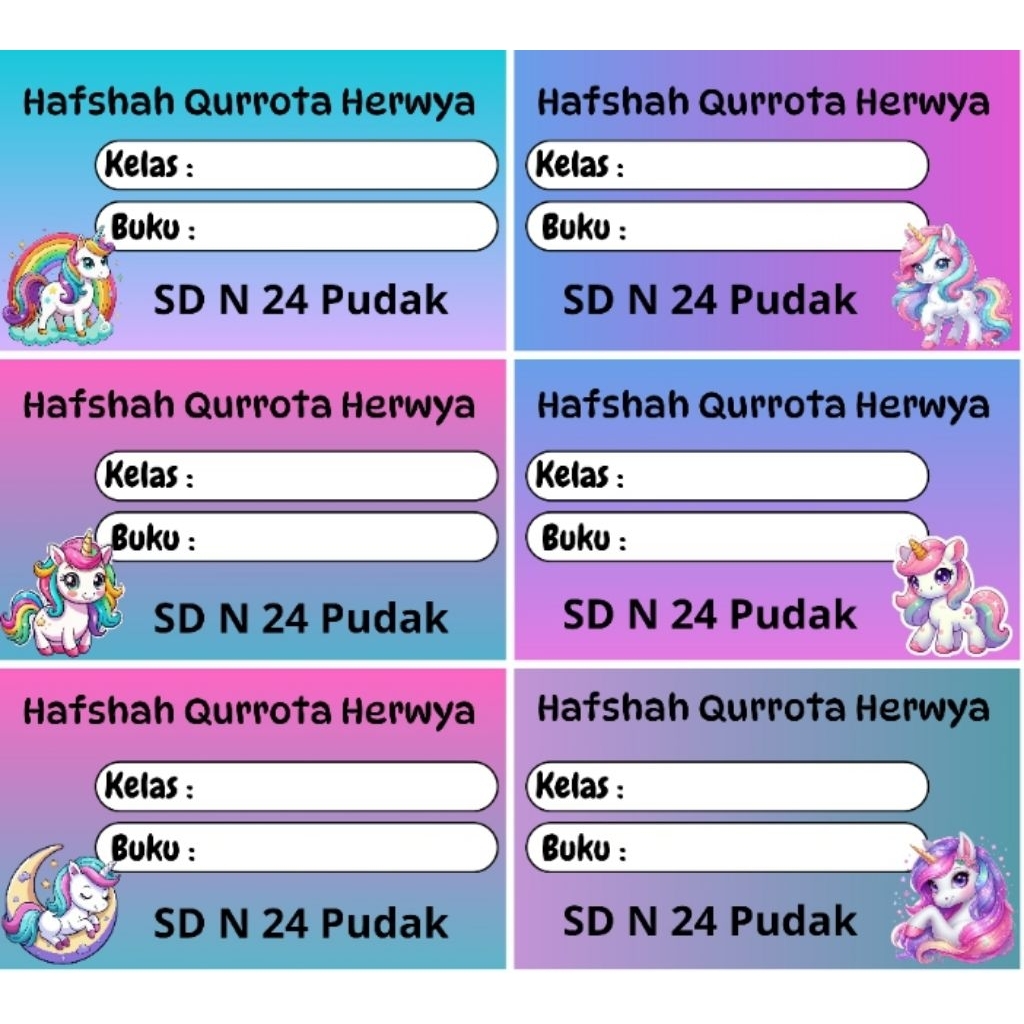 

stiker nama buku sekolah