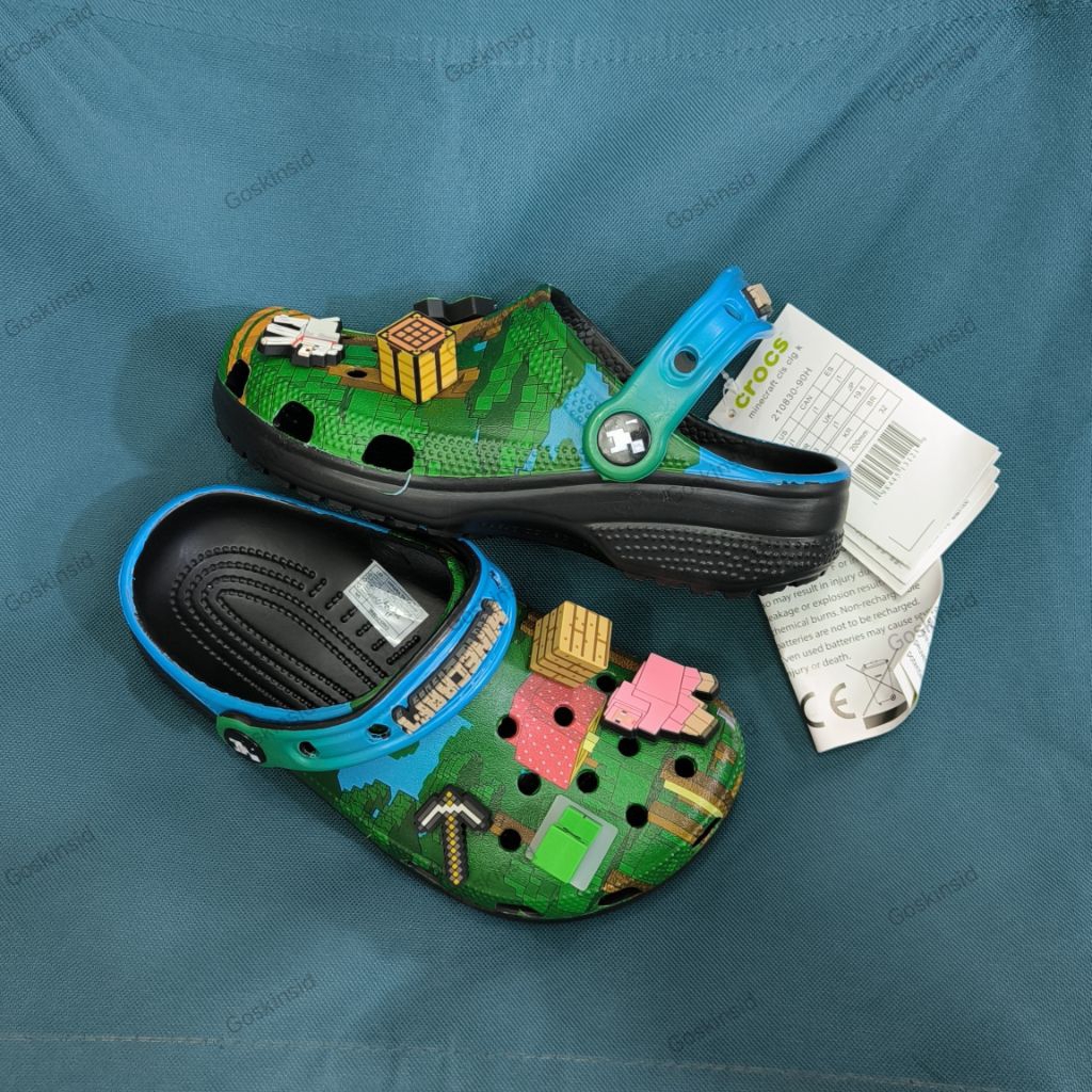 Crocs Minecraft the movie light lampu sendal anak cowok pria