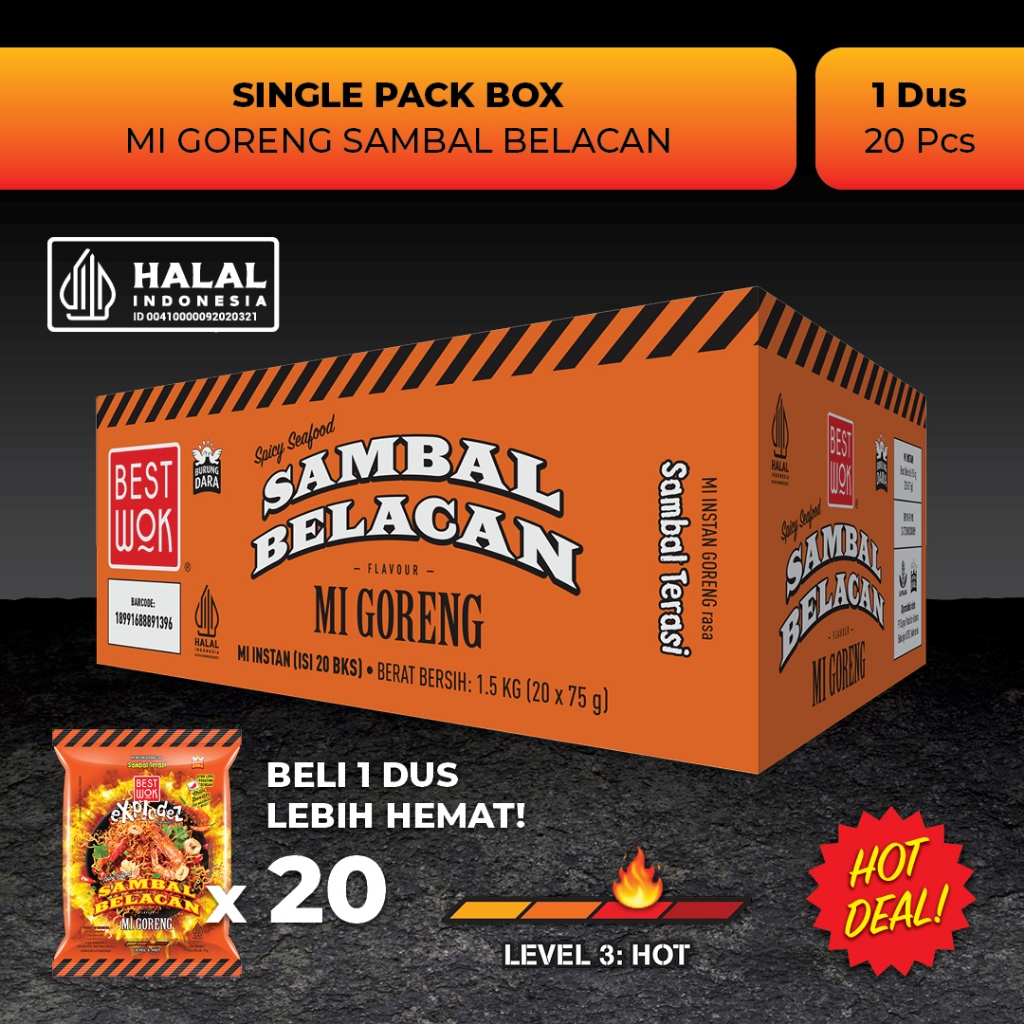 

Best Wok Mi Goreng Sambal Belacan Dus 20 Pcs