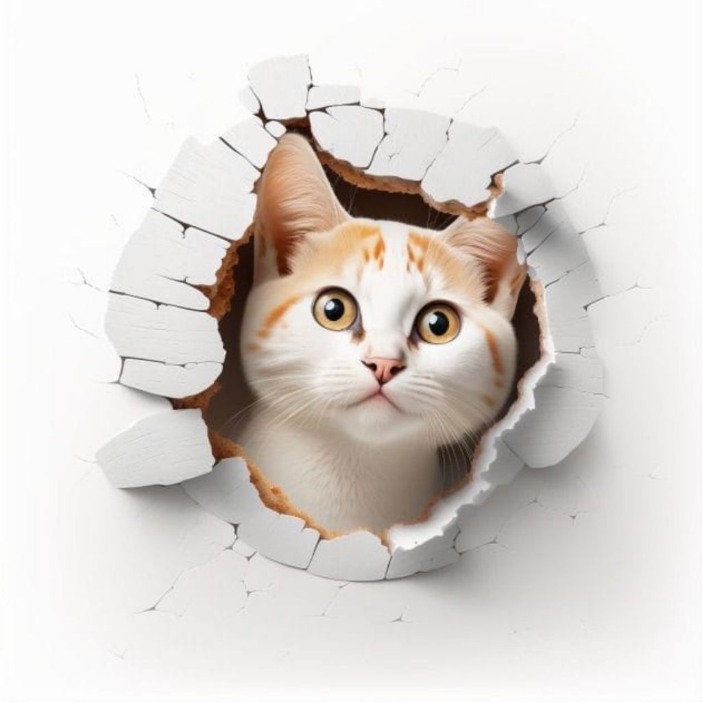 

stiker 3D kucing lucu, stiker print sudah cutting, size 15 x 20 cm, anti air