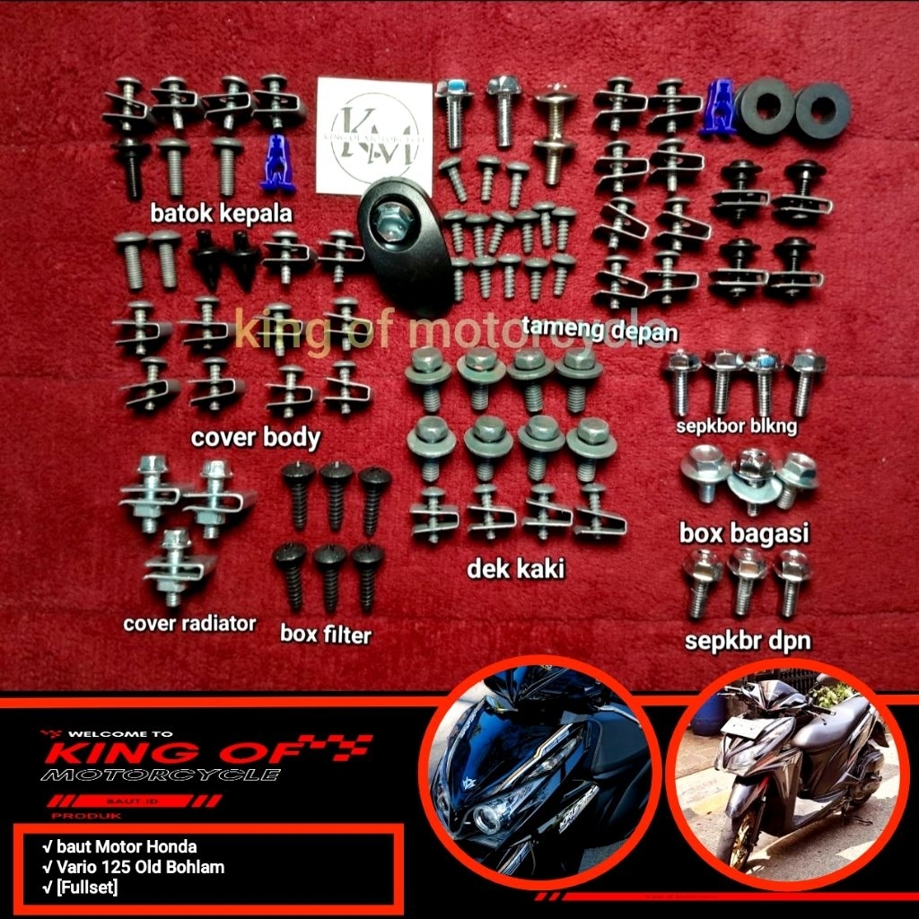 baut body lengkap honda Vario old bohlam 125/150-baut fullset vario
