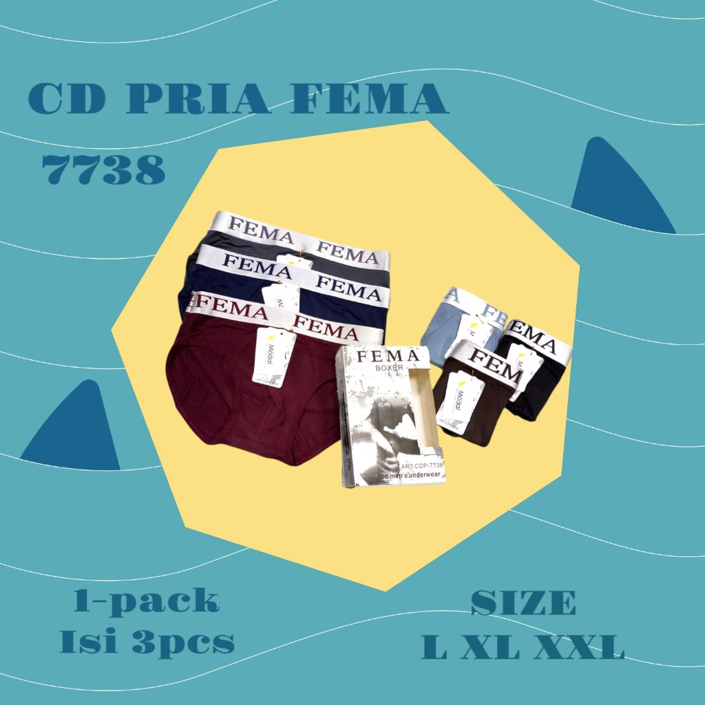 Celana dalam pria fema 7783 / celana cowok segi tiga fema