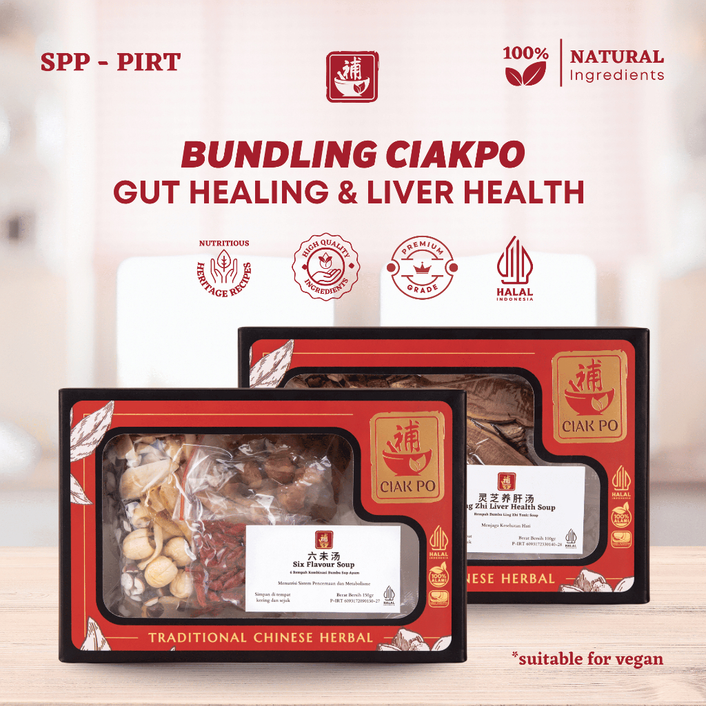 

Ciak Po - Bundling Gut Healing & Liver Health (Six Flavour Soup + Ling Zhi Liver Health Soup)
