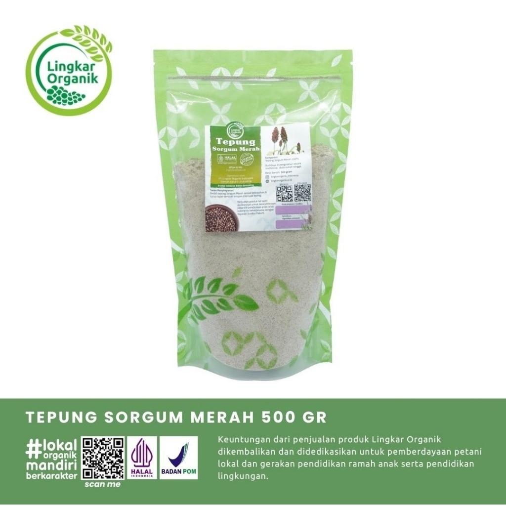 

Tepung Sorgum Merah 500gr - Gluten Free / Produk Lokal / Non-GMO - Lingkar Organik / Nora Healthy Food