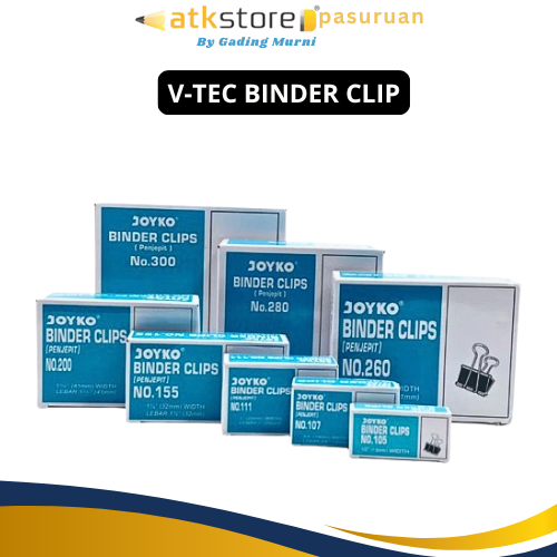 

V Tec Penjepit Kertas Binder Klip Binder Clip No.105 107 111 155 200 260 280 300 V tec