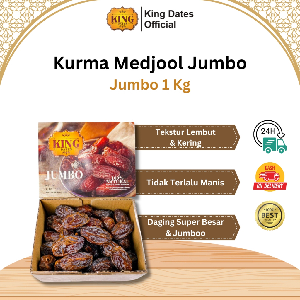 

Kurma Medjol Jumbo Premium Palestin Dates Medjoul 1kg King Dates