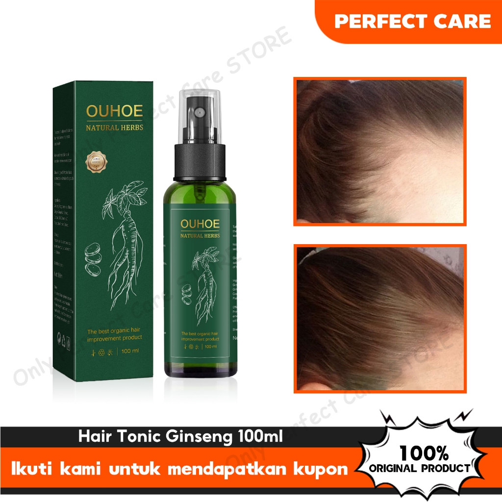 OUHOE Hair Tonic Ginseng 100ml Ginseng Serum Penumbuh Rambut Cepat Penebal Rambut Penumbuh Rambut Bo