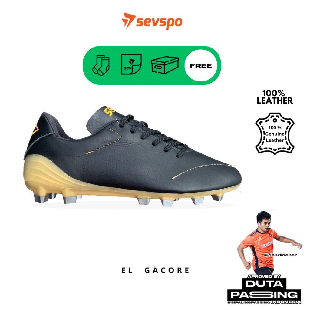 Sevspo El Gacore Sepatu Bola Kulit Sapi Asli Original Nyaman Empuk dan bisa Menyesuaikan Bentuk Kaki