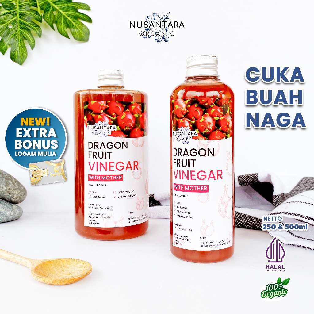

Nusantara Organic Cuka Buah Naga Murni Organik Cider Vinegar With Mother Herbal Sehat