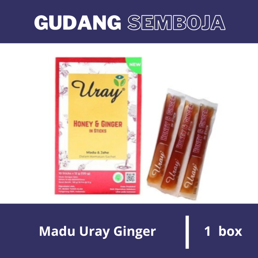 

Madu Uray Honey & Ginger1 Bos Isi 10 Sachet / Daya Tahan Tubuh